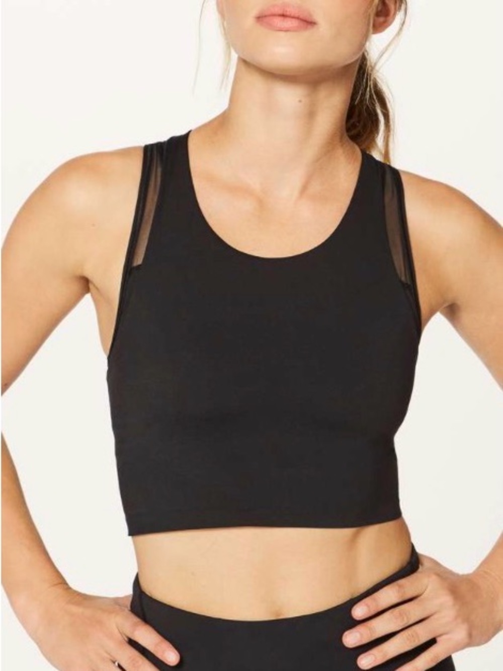Lululemon black double layer mesh tank top